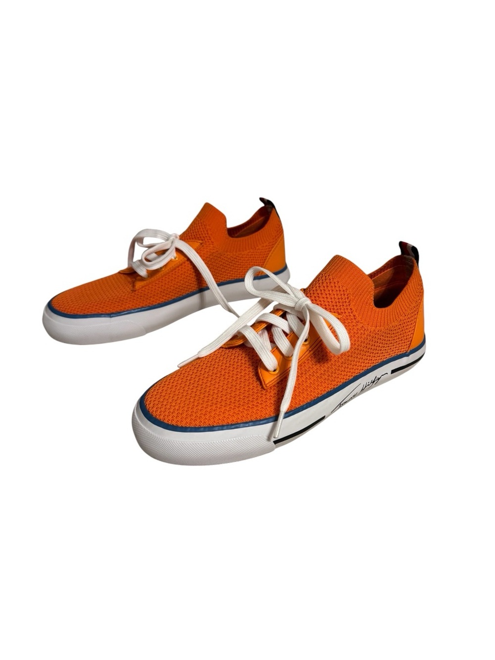 Tommy Hilfiger Women’s Orange Knit Lace-Up Sneakers, size 8